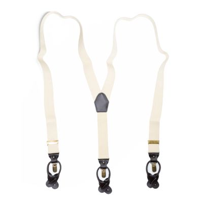 Bretels met Lederen Straps – Ecru