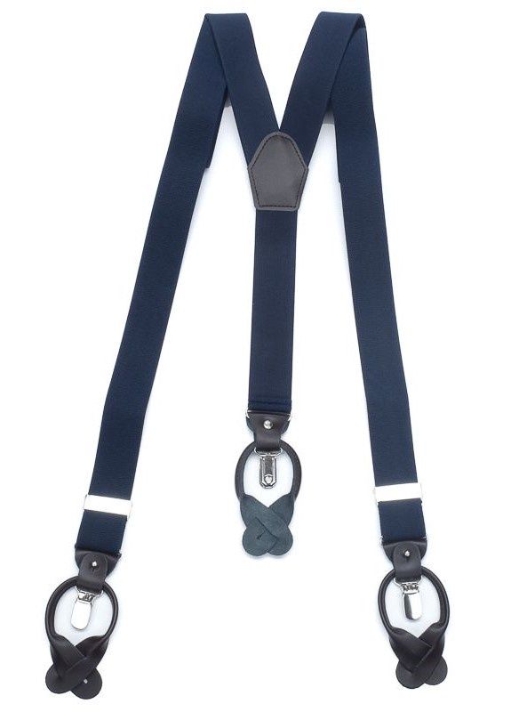 Bretels met Lederen Straps – Donkerblauw