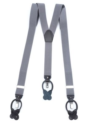 Bretels met Lederen Straps – Grijs