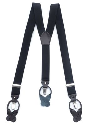 Bretels met Lederen Straps – Zwart