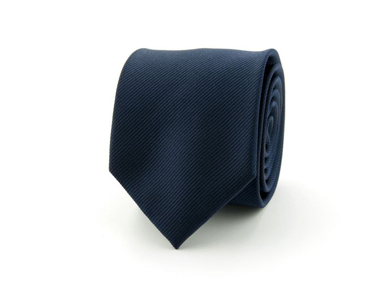 Stropdas Donkerblauw Ribzijde