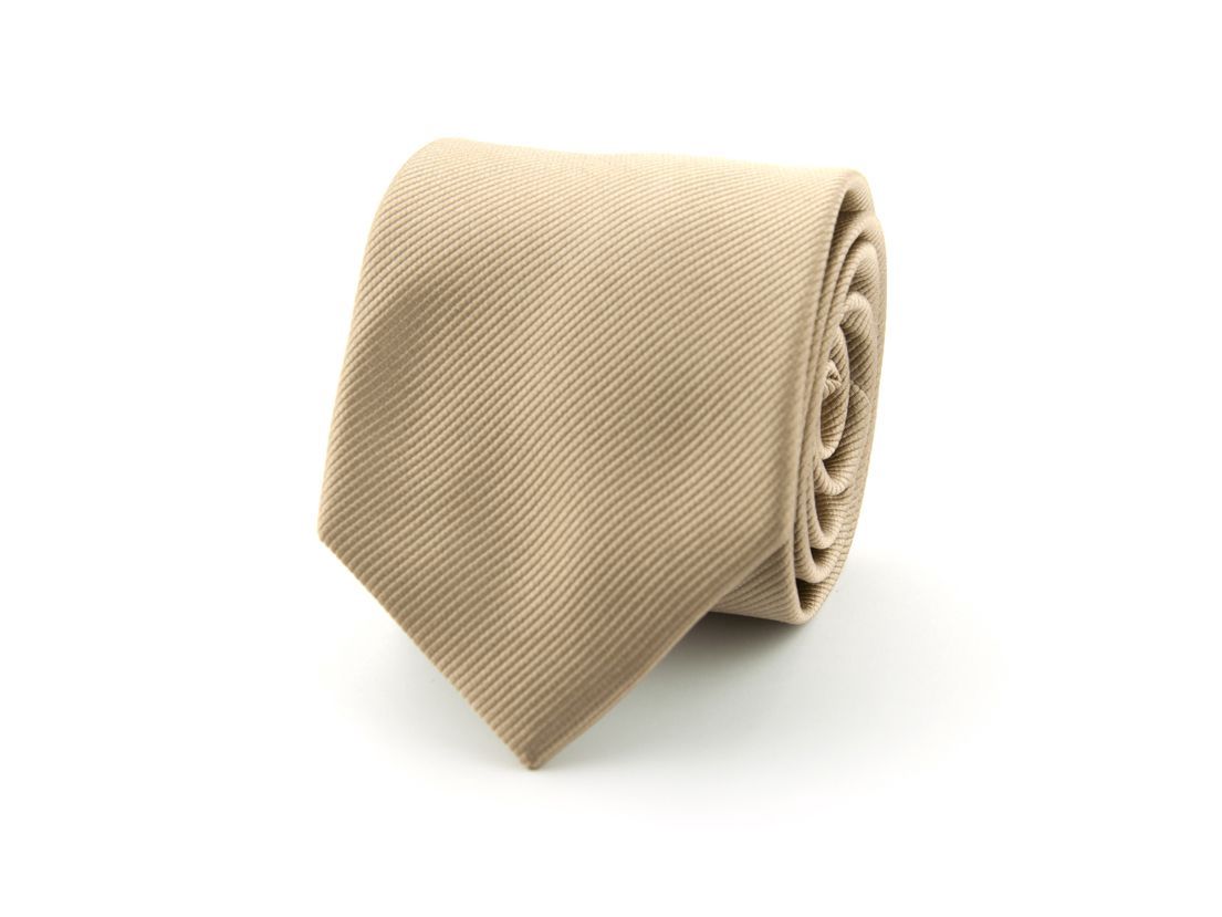 Stropdas Beige Ribzijde