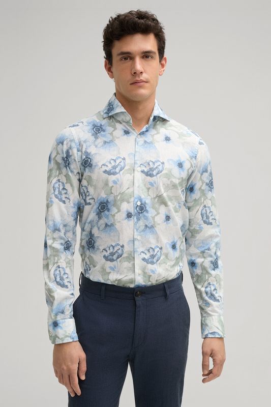 Gebloemde Shirt Pai - Linnen Katoen 10019578-405