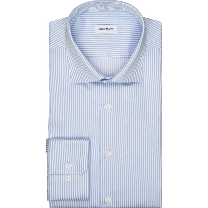 Seidensticker Regular Fit Easy Care Gestreepte Overhemd - Blauw Wit