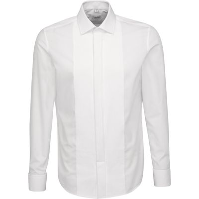 Seidensticker Shaped Fit Plissé Overhemd - Wit