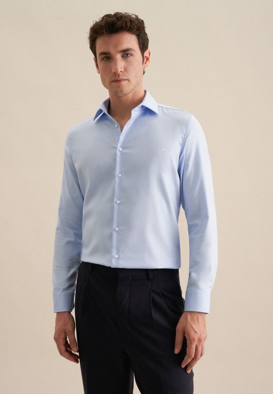 Overhemd Slim Fit - Blauw Twill 01.653690 12