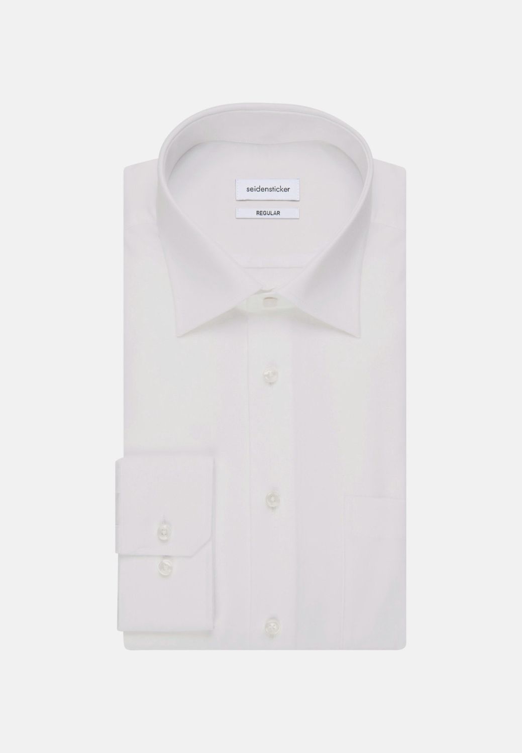 Overhemd Regular Fit - Wit  Popline 01.003000 01