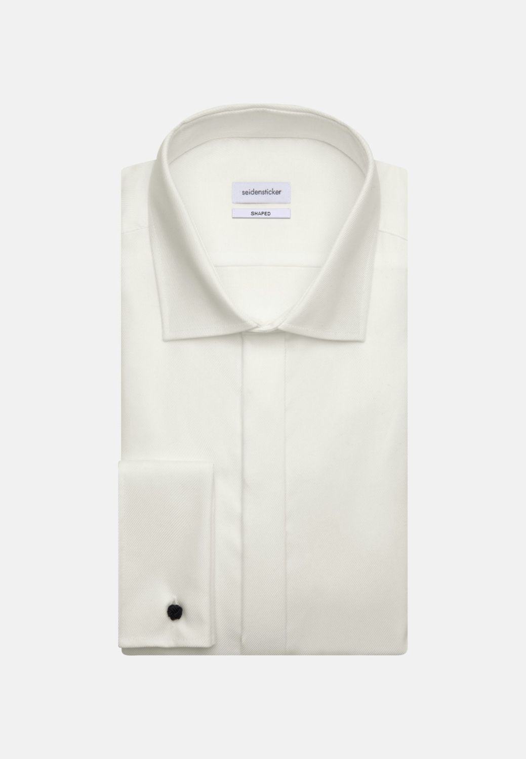Dubbel Manchet Slim Fit Twill Overhemd BK - Off White 01.656904-21