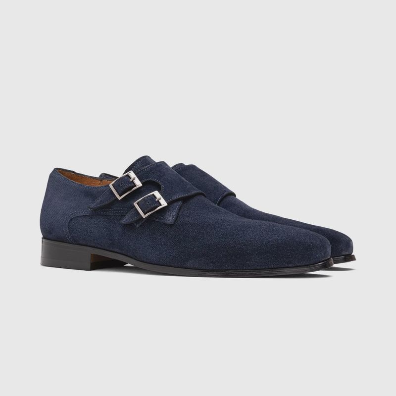 Blue Suede Heren schoenen Monkstrap Paulo Bellini