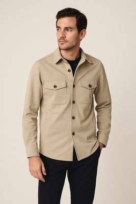 Structured Overshirt Zand