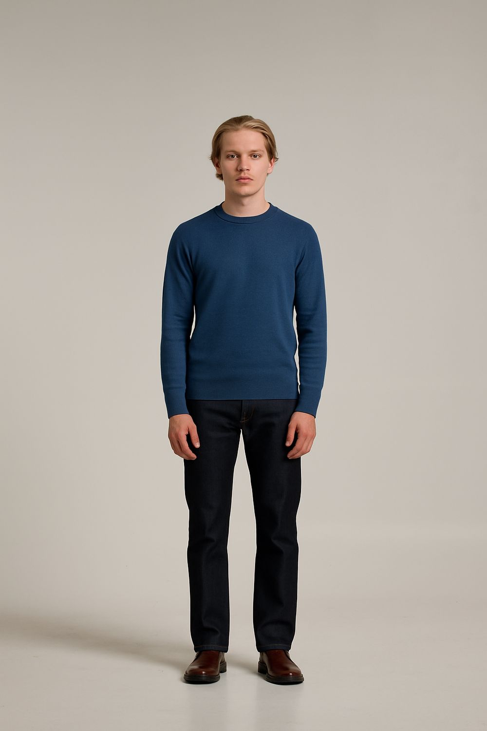 Wool &amp; Co – Blauwe Pullover - 100% Merinowol