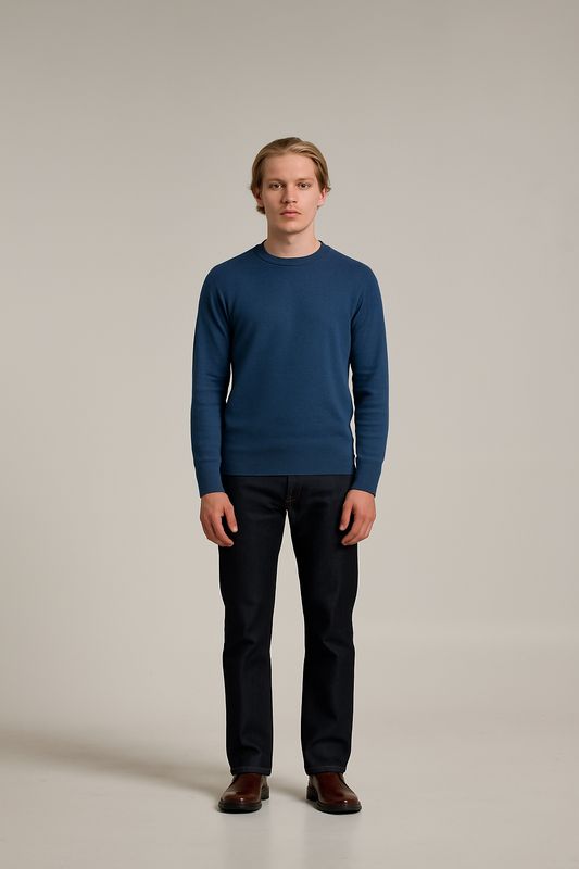Wool &amp; Co – Blauwe Pullover - 100% Merinowol
