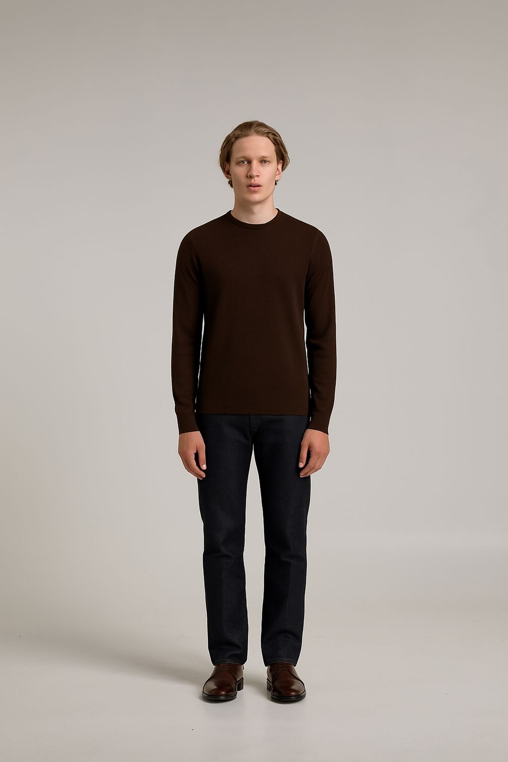 Wool &amp; Co – Donkerbruin Pullover - 100% Merinowol
