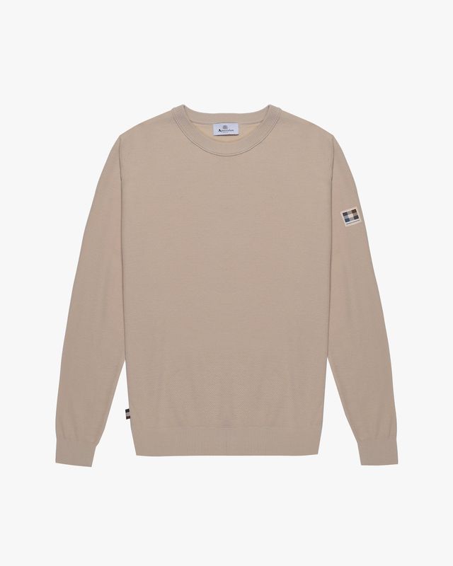 Aquascutum – Woven Piquet Sweater – 100% katoen – Beige