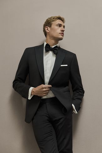 Smoking 100% Wol - Zwart Super 130 Guabello - 80.134 90