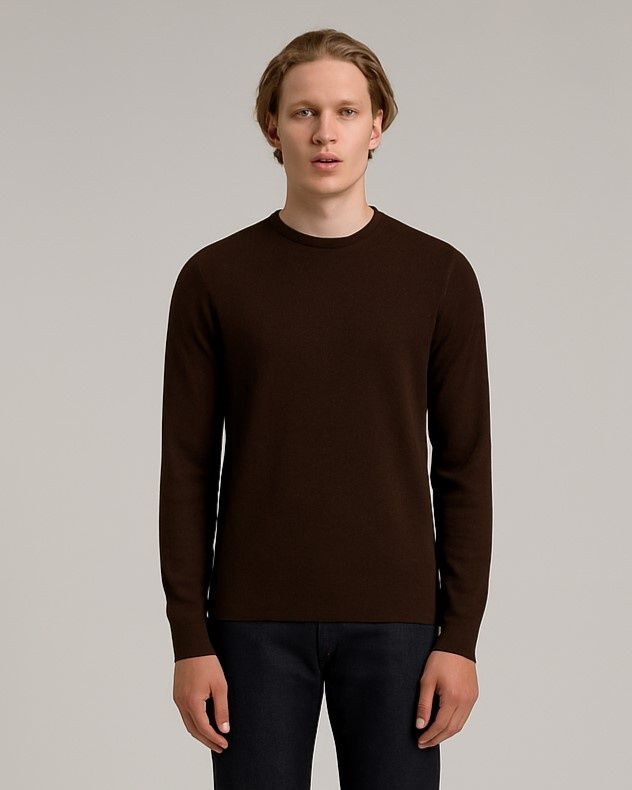 Wool &amp; Co – Donkerbruin Pullover - 100% Merinowol