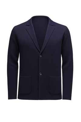 Knitted Wool Blazer – Webb. - Merino Navy W280327