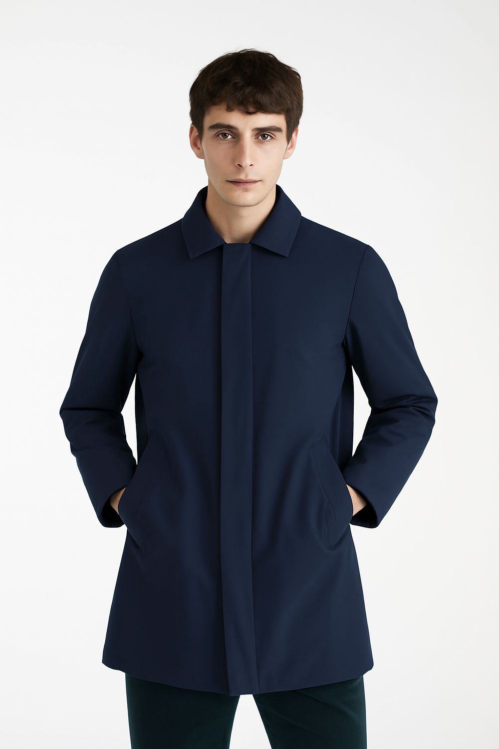 AT.P.CO Benson Car Coat - Navy Blue