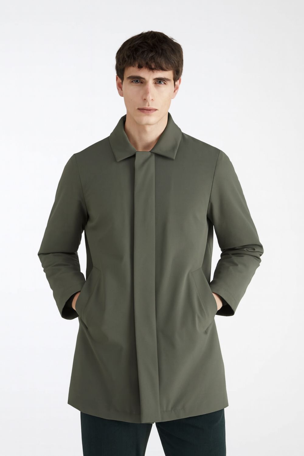 AT.P.CO Benson Car Coat - Dark Green