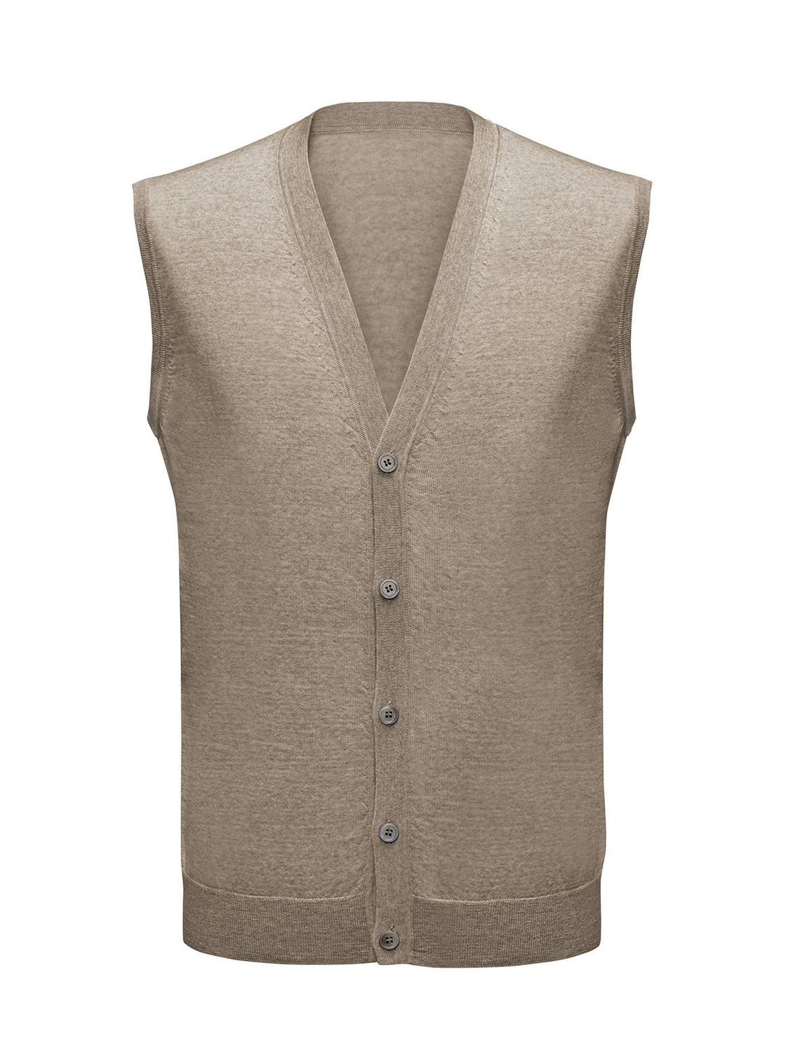 Webb. Knitted Waistcoat – Taupe