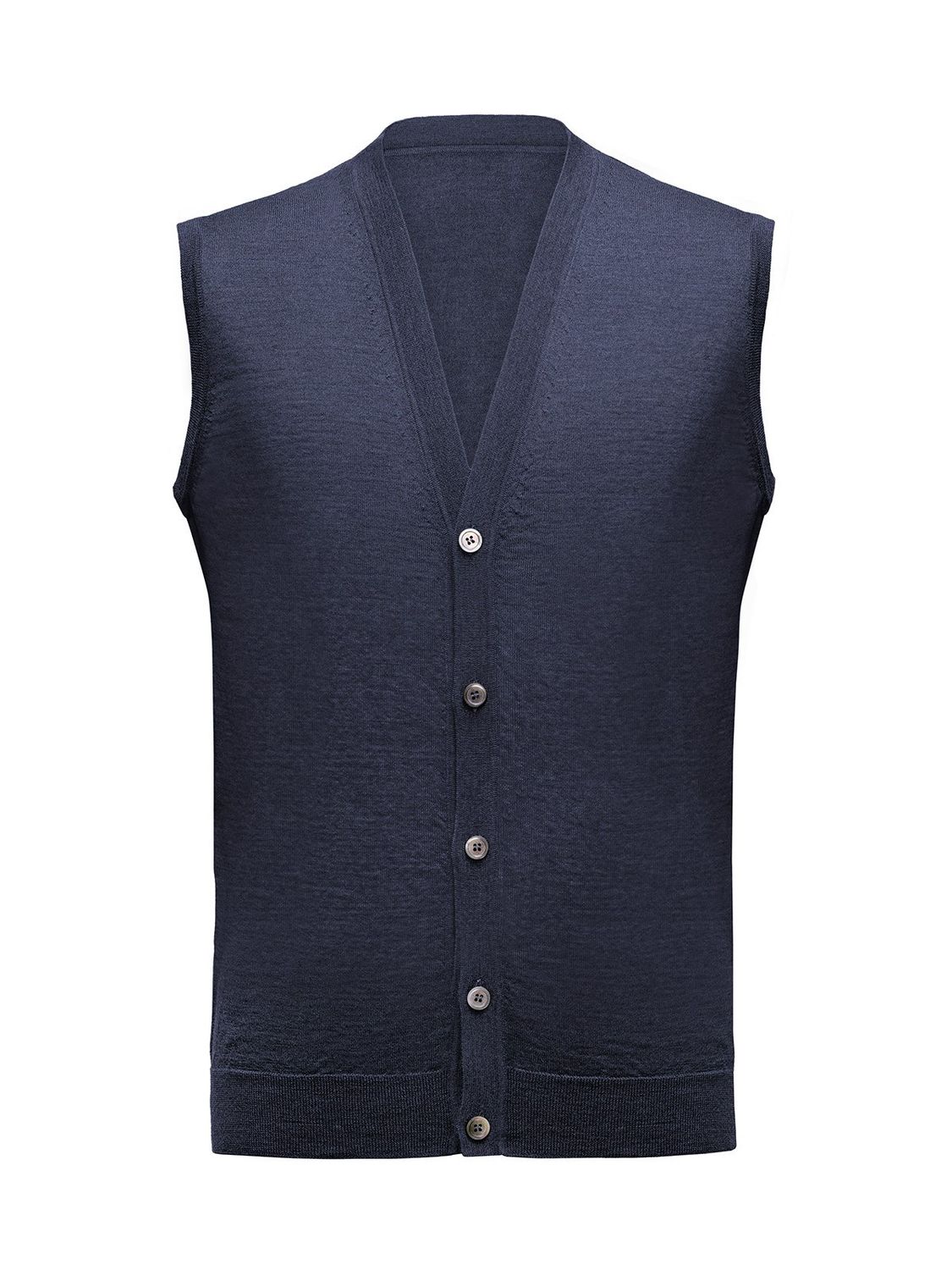 Webb. Knitted Waistcoat – Donkerblauw