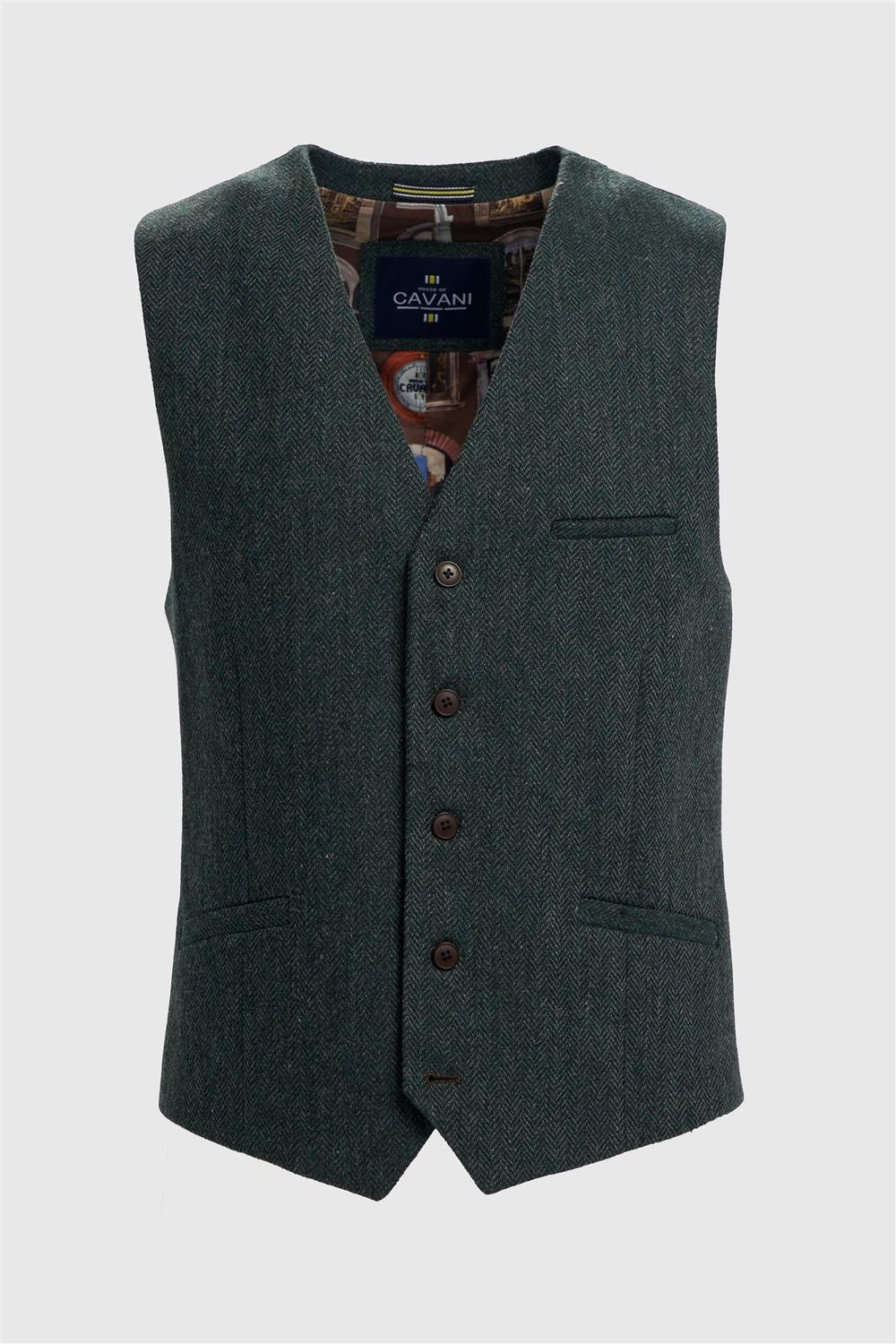 Gilet – Thomas Olive Green Tweed