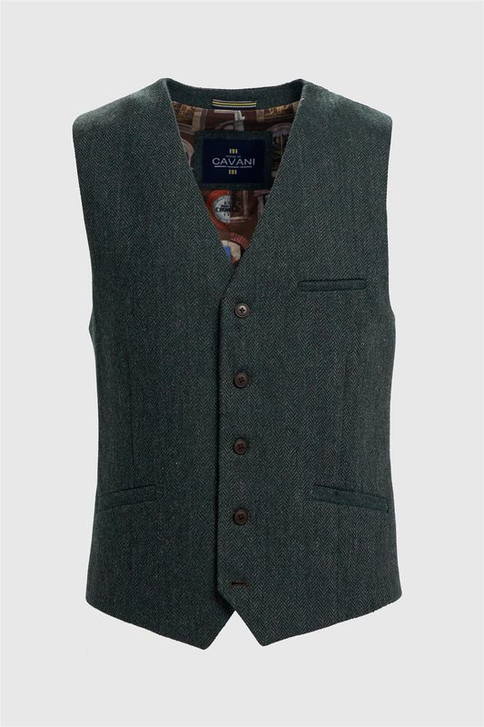 Gilet – Thomas Olive Green Tweed