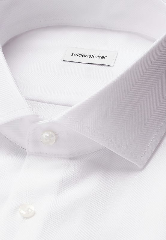 Seidensticker Overhemd - Slim Fit -Wit Visgraat 01.845240.01