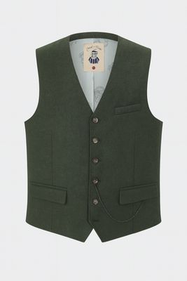 Gilet Donkergroen Flanel - Mitch 52.204