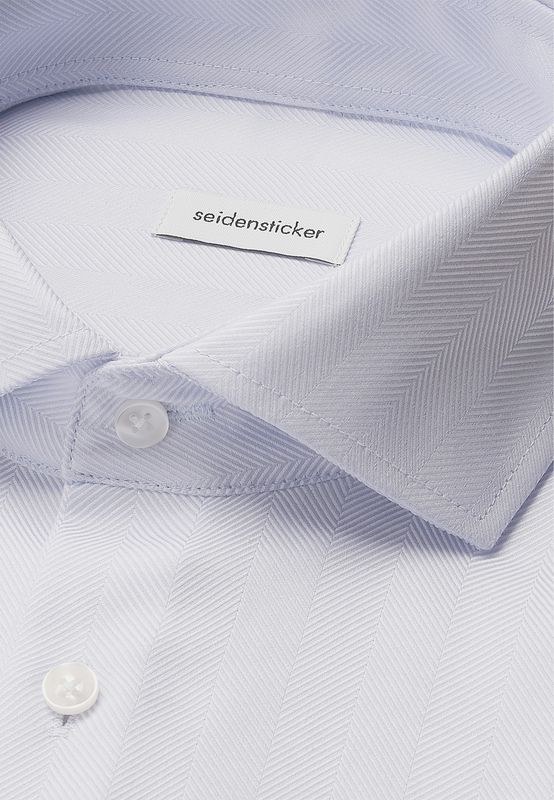 Seidensticker Overhemd - Slim Fit -Licht Blauw Visgraat 01.845240.12