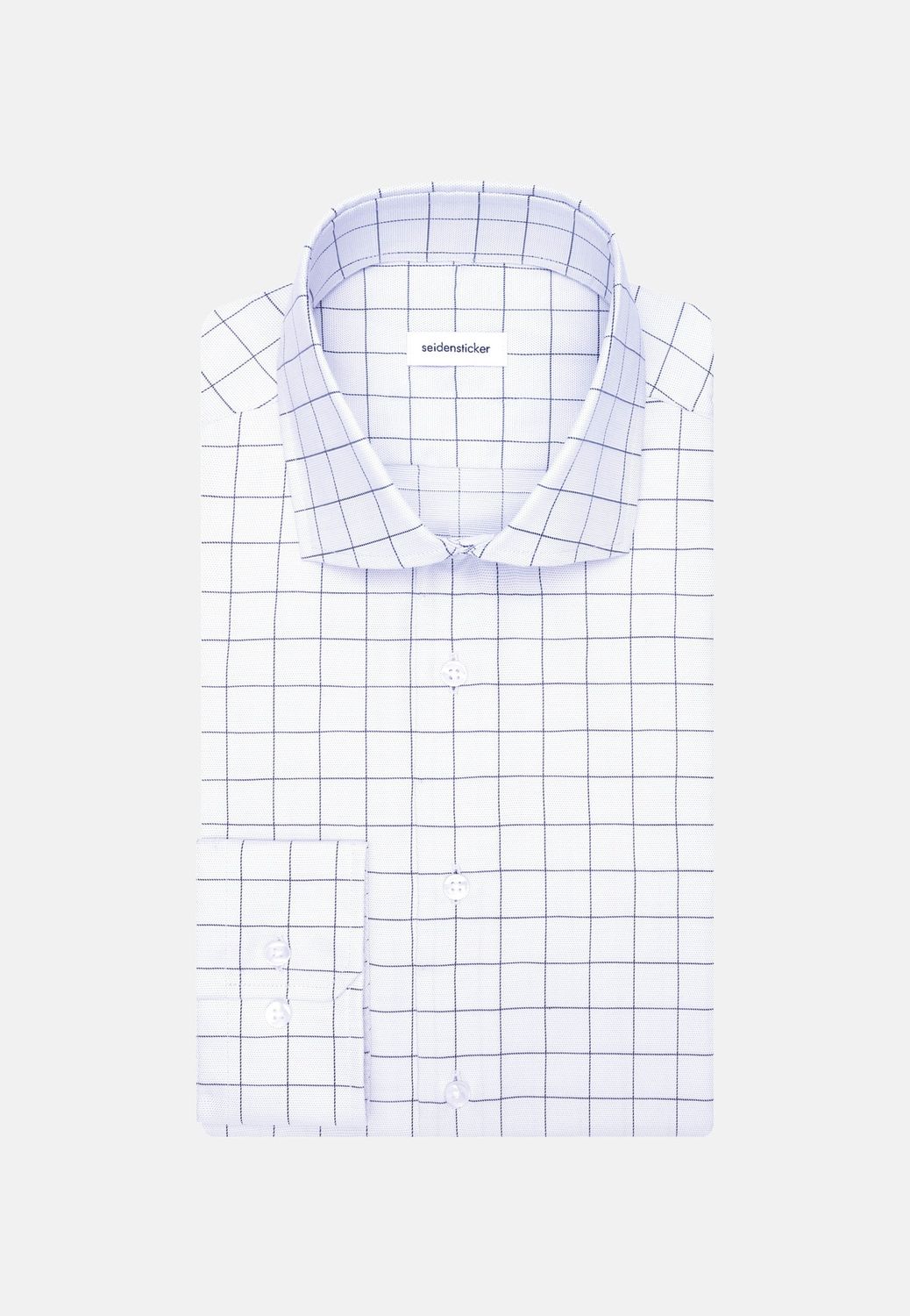 Seidensticker Shirt - Slim Fit - Lichtblauw Geruit 01.845275.12