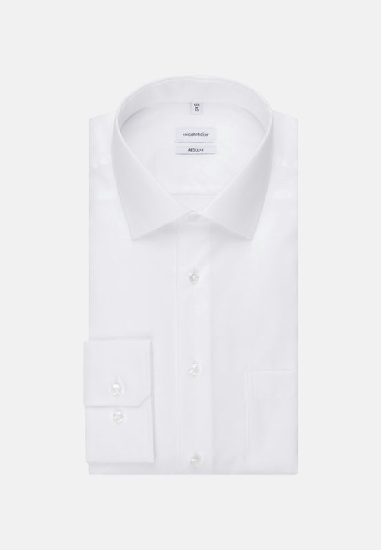 Seidensticker Shirt - Regular Fit - Wit Dobby Structure 01.193650 01
