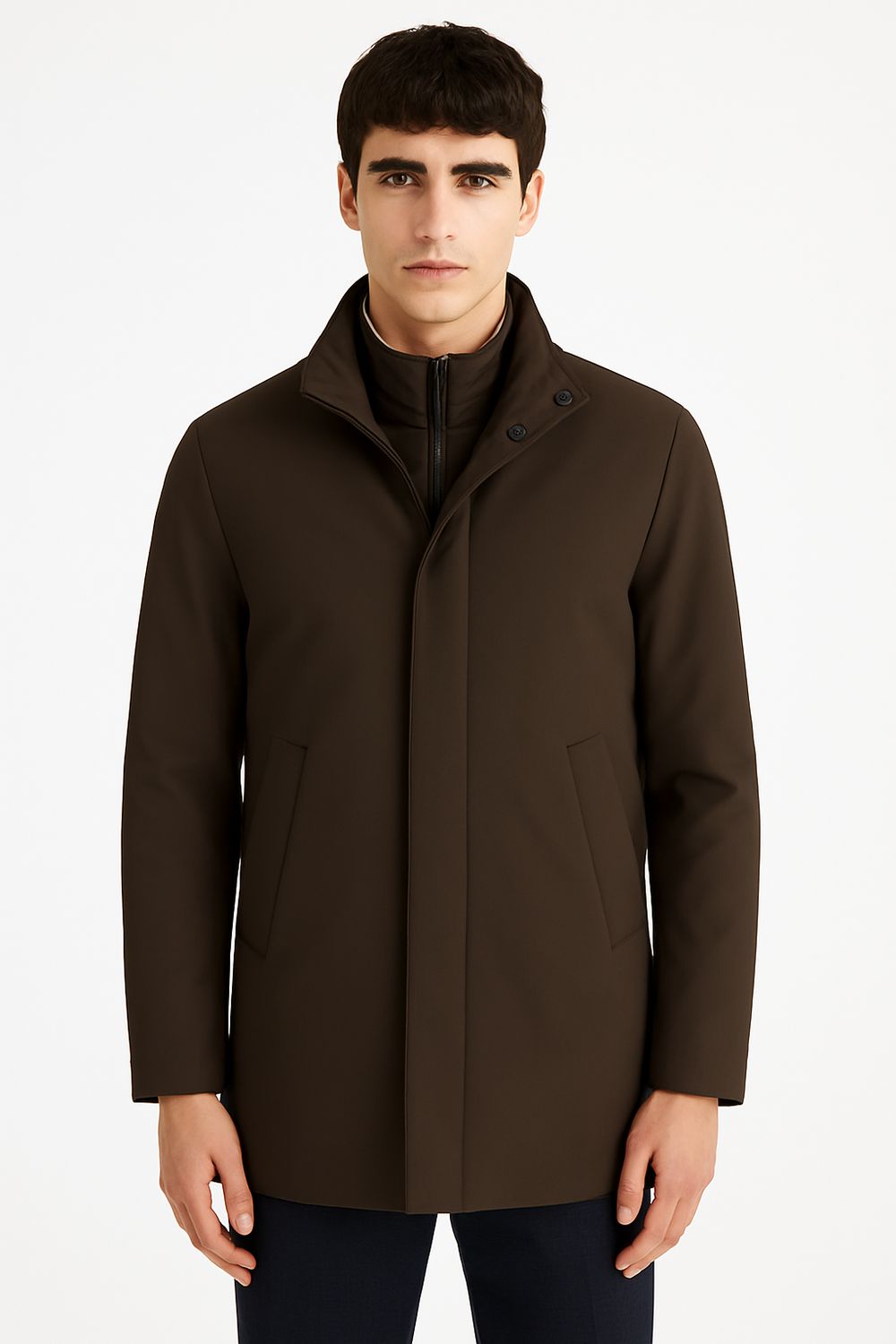 AT.P.CO Nino Travel Coat - Donkerbruin