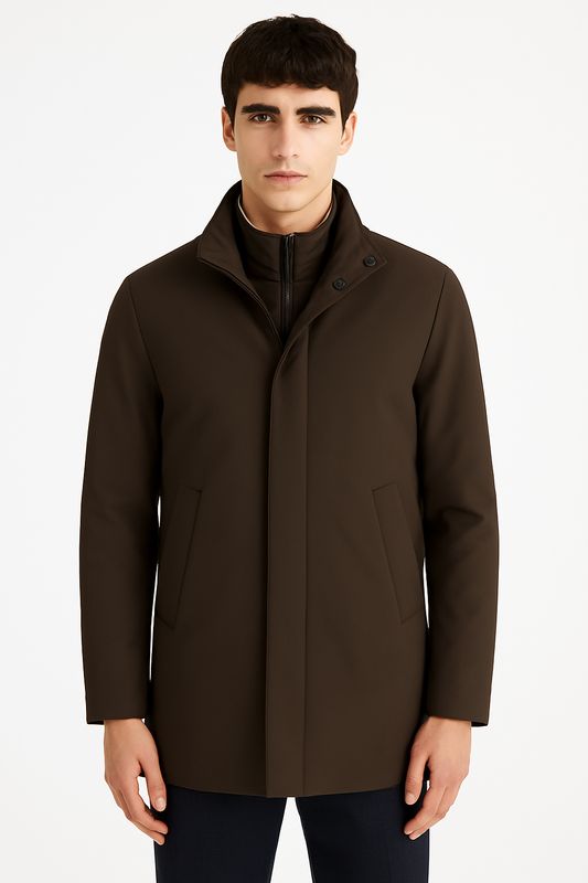AT.P.CO Nino Travel Coat - Donkerbruin