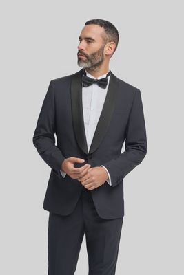 Donkerblauwe Dinner Jacket - Travel Wool Blend Aspen Cavani