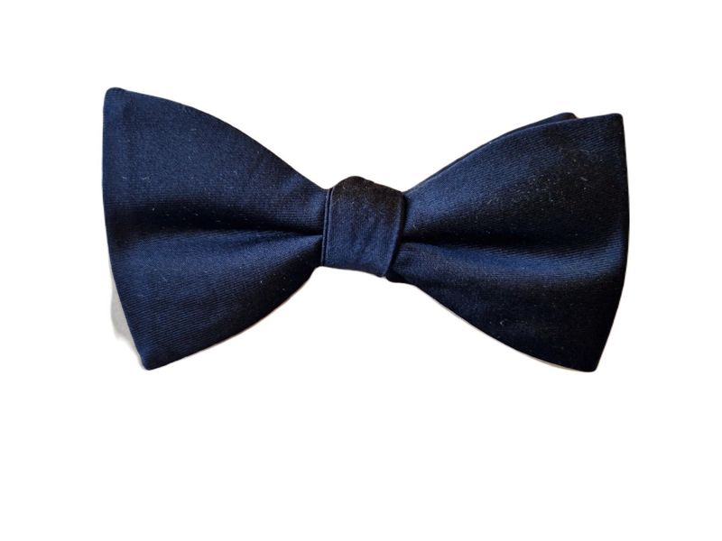 Zijde Strik Satijn Voorgeknoopt – Donkerblauw