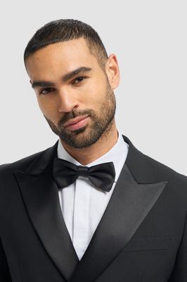 Zwarte Double Breasted Dinner Jacket - Travel Wool Blend Cavani Aspen