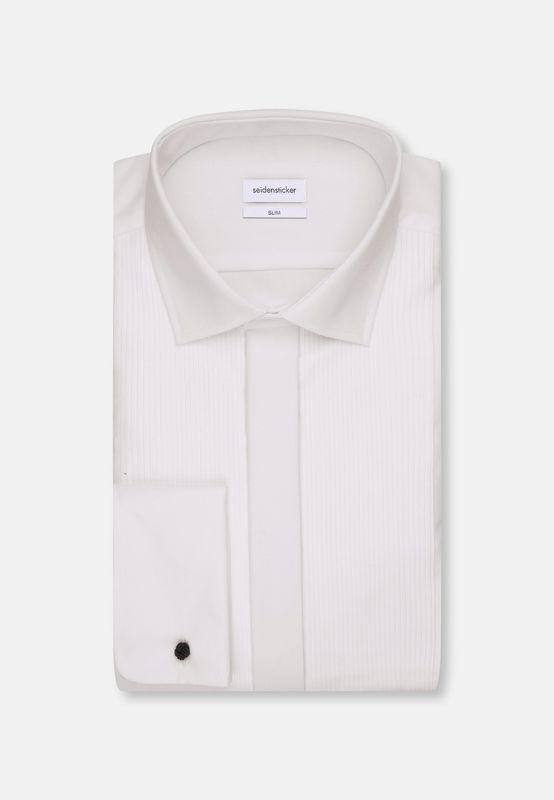 Seidensticker Slim-Fit Wit Plissé Overhemd – 01.656894