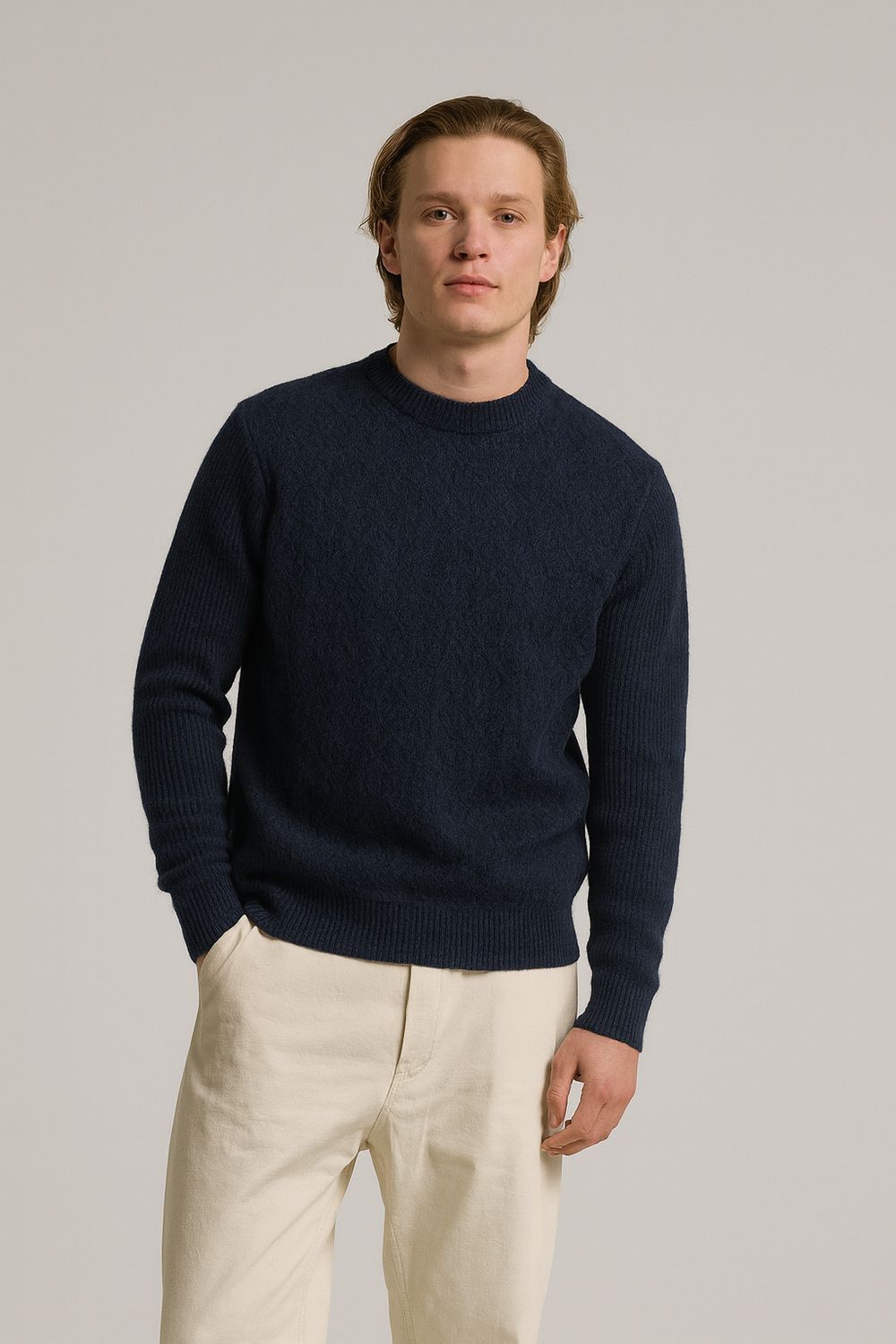 Wool &amp; Co Trui – Shetland Wool – Donkerblauw