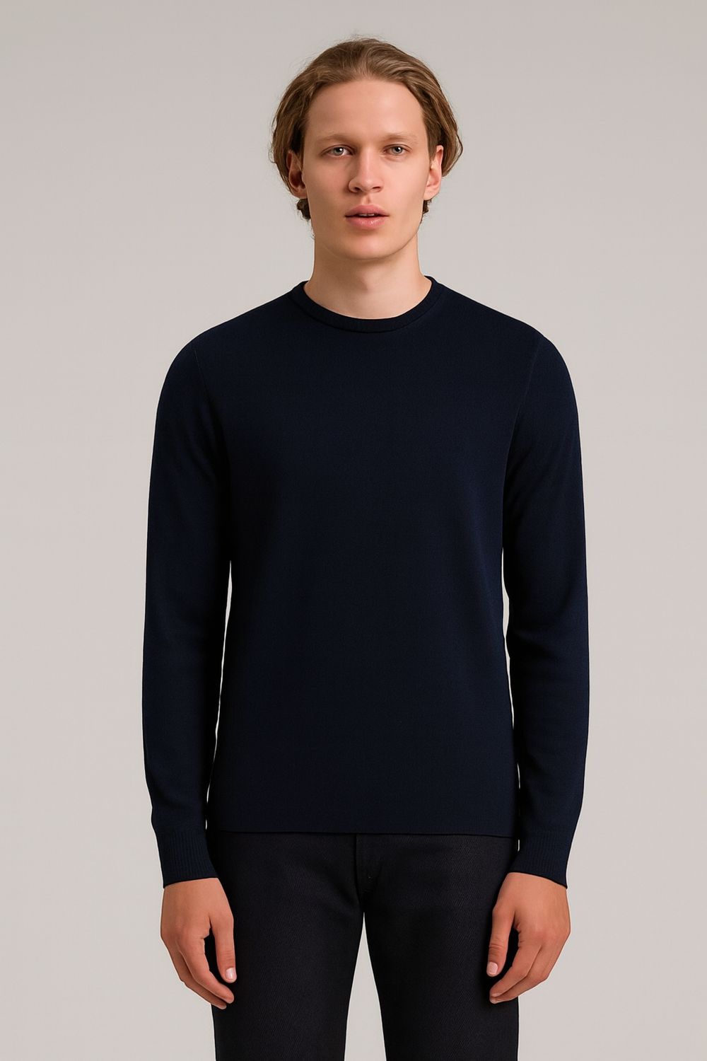 Wool &amp; Co – Donkerblauwe Pullover - 100% Merinowol