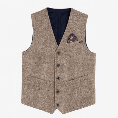 Bob Company Gilet – Wol Zijde blend - Taupe - 178