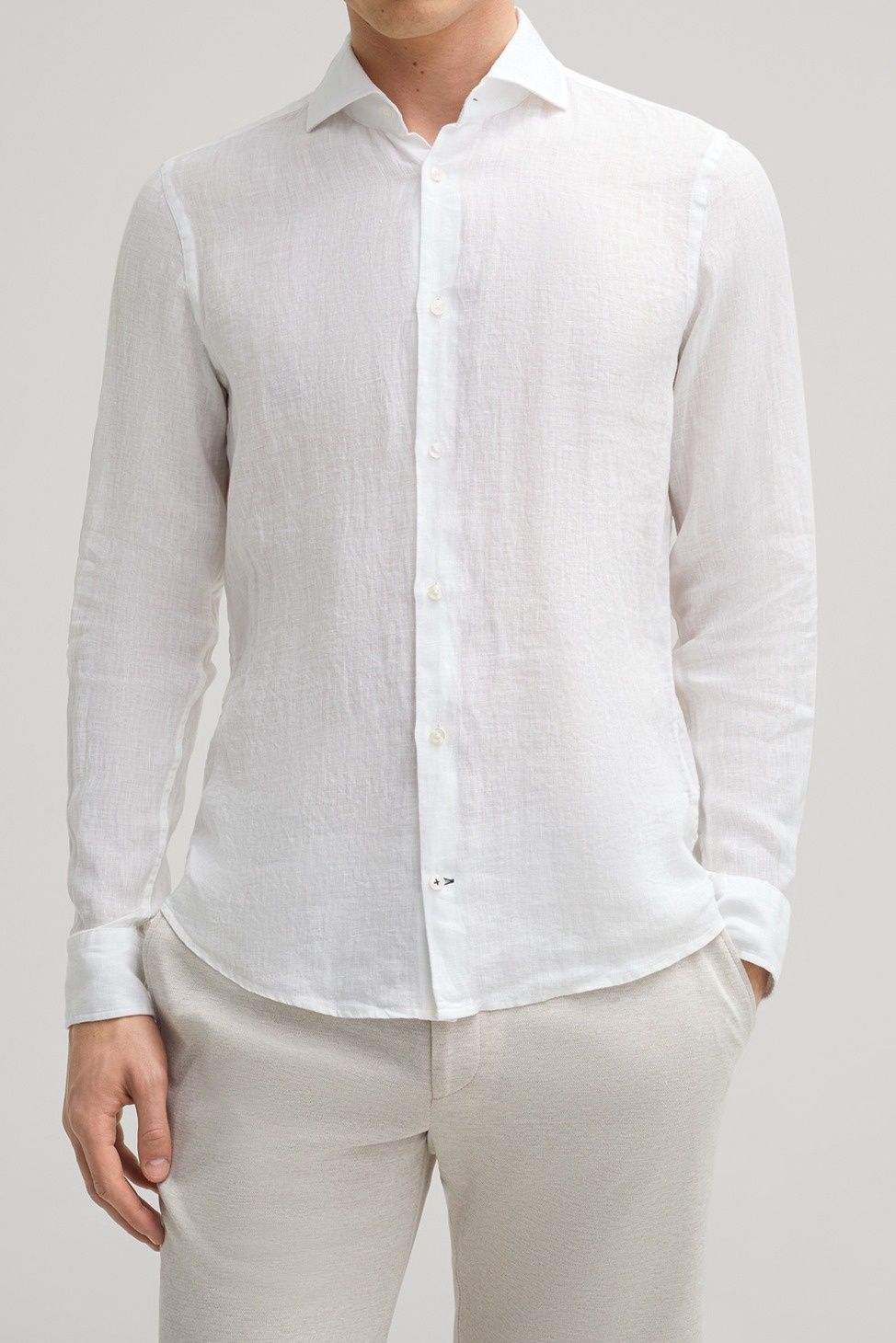 JOOP! Linnen Overhemd - Wit Slim Fit - 10011212/100