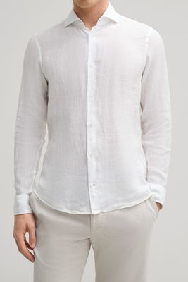 JOOP! Linnen Overhemd - Wit Slim Fit - 10011212/100