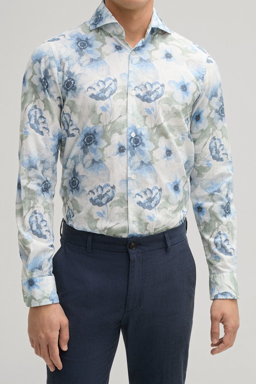 JOOP! Gebloemde Shirt - Linnen Katoen - Pai 10019578-405