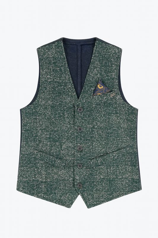 Bob Company Gilet – Wol Zijde blend - Bottle Green - 178