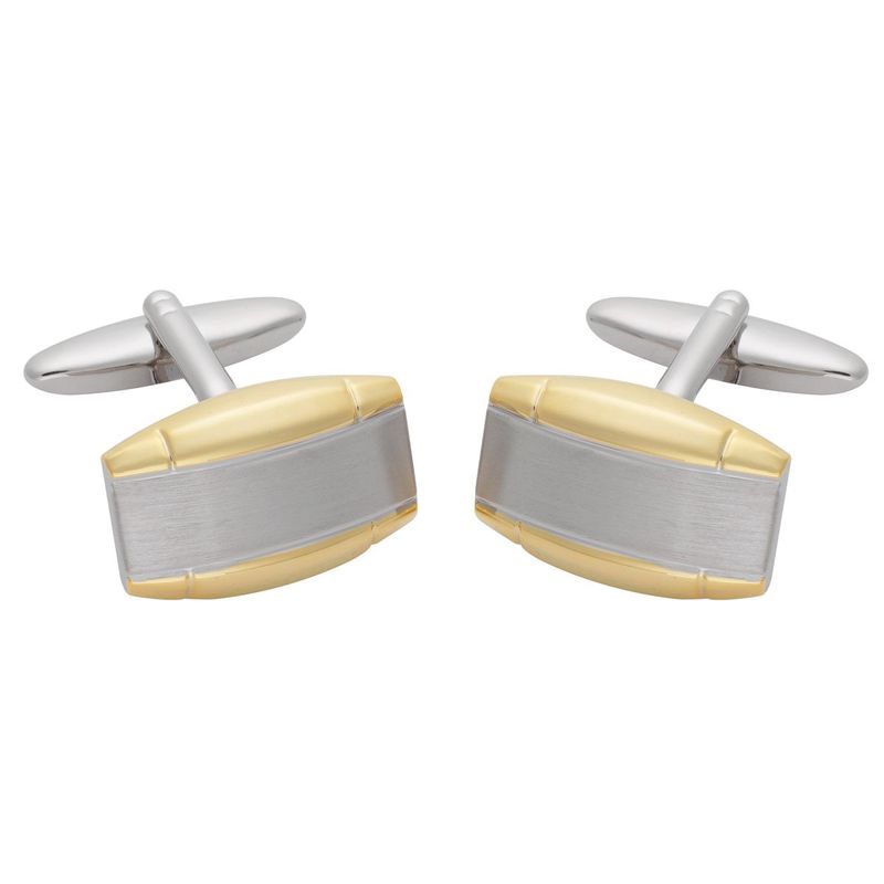 Manchetknopen Zilver met Goudkleurige Accenten