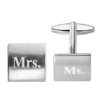 Manchetknopen Mr. &amp; Mrs. – Zilverkleurig -  Lindenmann