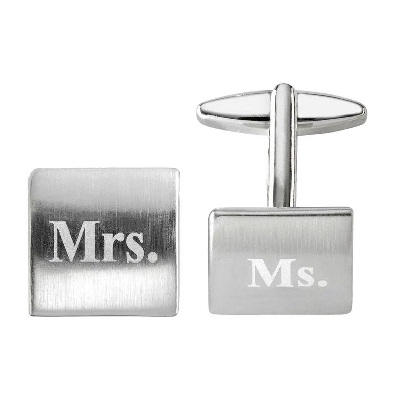 Manchetknopen Mr. &amp; Mrs. – Zilverkleurig -  Lindenmann
