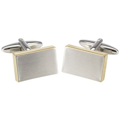 Rechthoekige Manchetknopen Zilver/Goud – Lindenmann