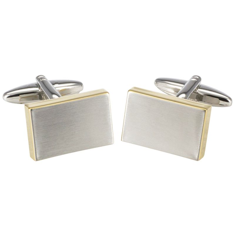 Rechthoekige Manchetknopen Zilver/Goud – Lindenmann